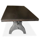 KNOX Adjustable Dining Table - Iron Crank Industrial Base - Ebony Top - Knox Deco - Tables