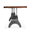 KNOX Adjustable Height Dining Table - Cast Iron Base - Rustic Mahogany - Knox Deco - Tables