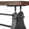 KNOX Adjustable Height Dining Table - Cast Iron Base - Rustic Mahogany - Knox Deco - Tables
