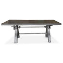 KNOX Adjustable Height Dining Table - Cast Iron Crank Base - Rustic Ebony - Knox Deco - Tables