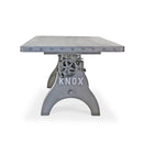 KNOX Adjustable Height Dining Table - Cast Iron Crank Base - Steel Top - Knox Deco - Tables