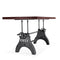 KNOX Adjustable Height Dining Table - Cast Iron Crank Base - Walnut Top - Knox Deco - Tables