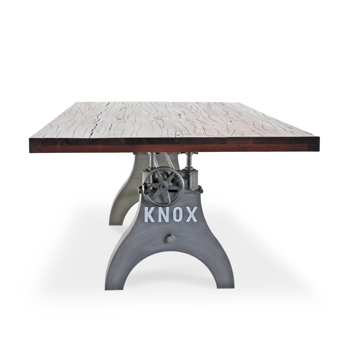 KNOX Adjustable Height Dining Table - Steel Base - 8ft Rustic