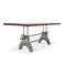 KNOX Adjustable Height Dining Table - Iron Base - 8ft Rustic Mahogany Top - Knox Deco - Tables