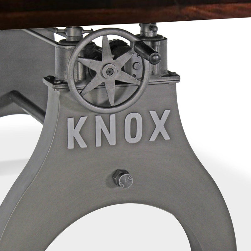 KNOX Adjustable Writing Table Desk - Adjustable Cast Iron - Walnut Top - Knox Deco - Desk