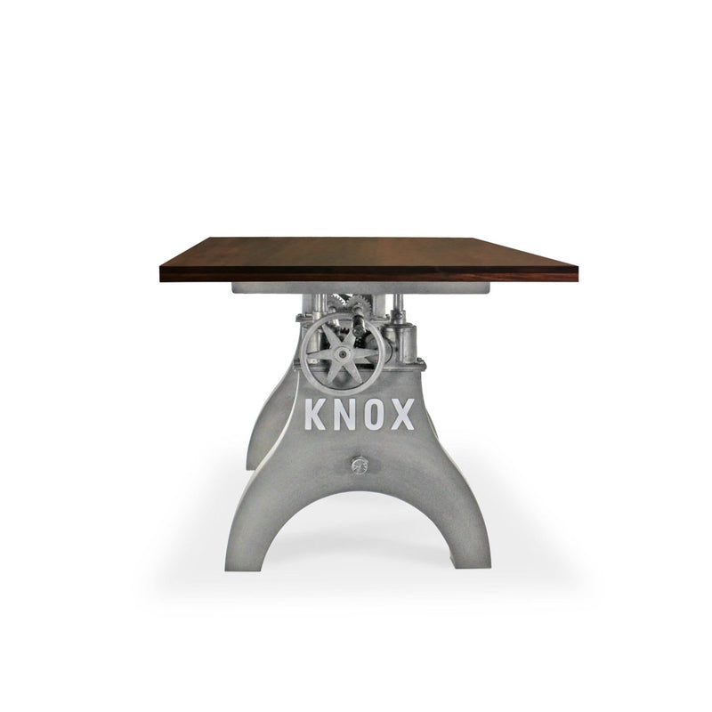 KNOX Adjustable Writing Table Desk - Adjustable Cast Iron - Walnut Top - Knox Deco - Desk