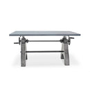 KNOX Adjustable Writing Table Desk - Embossed Cast Iron Base - Pewter Gray - Knox Deco - Desk