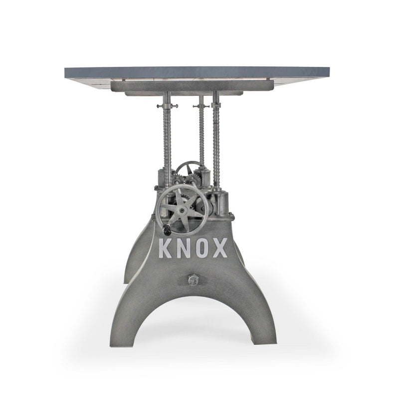 KNOX Adjustable Writing Table Desk - Embossed Cast Iron Base - Pewter Gray - Knox Deco - Desk