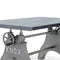 KNOX Adjustable Writing Table Desk - Embossed Cast Iron Base - Pewter Gray - Knox Deco - Desk