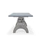 KNOX Adjustable Writing Table Desk - Embossed Cast Iron Base - Pewter Gray - Knox Deco - Desk