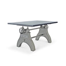 KNOX Adjustable Writing Table Desk - Embossed Cast Iron Base - Pewter Gray - Knox Deco - Desk