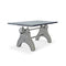 KNOX Adjustable Writing Table Desk - Embossed Cast Iron Base - Pewter Gray - Knox Deco - Desk