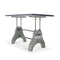 KNOX Adjustable Writing Table Desk - Embossed Cast Iron Base - Pewter Gray - Knox Deco - Desk