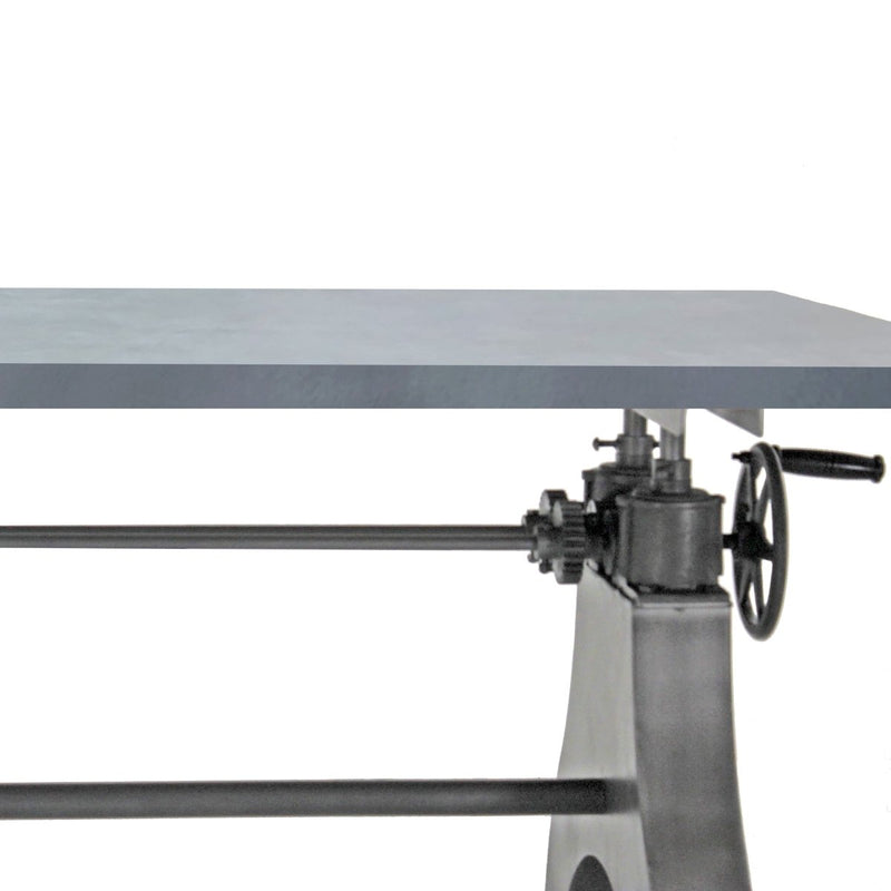 KNOX Adjustable Writing Table Desk - Embossed Cast Iron Base - Pewter Gray - Knox Deco - Desk