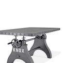 KNOX Adjustable Writing Table Desk - Embossed Cast Iron Base - Steel Top - Knox Deco - Desk