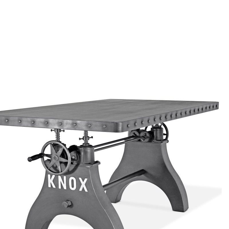 KNOX Adjustable Writing Table Desk - Embossed Cast Iron Base - Steel Top - Knox Deco - Desk