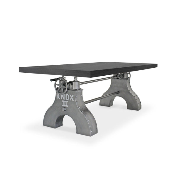 KNOX II Adjustable Dining Table - Embossed Cast Iron Base - Ebony - Knox Deco - Dining Table