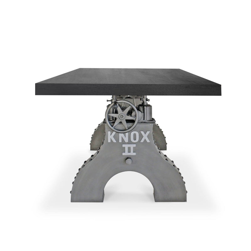 KNOX II Adjustable Dining Table - Embossed Cast Iron Base - Ebony - Knox Deco - Dining Table