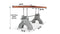 KNOX II Adjustable Dining Table - Embossed Cast Iron Base - Rustic Walnut - Knox Deco - Dining Table
