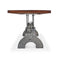 KNOX II Adjustable Dining Table - Embossed Cast Iron Base - Rustic Walnut - Knox Deco - Dining Table