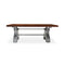 KNOX II Adjustable Dining Table - Embossed Cast Iron Base - Rustic Walnut - Knox Deco - Dining Table