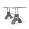 KNOX II Adjustable Dining Table - Industrial Iron Base - Elegant Glass Top - Knox Deco - Dining Table