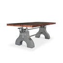 KNOX II Adjustable Dining Table - Industrial Iron Base - Mahogany Top - Knox Deco - Dining Table