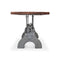 KNOX II Adjustable Dining Table - Industrial Iron Base - Mahogany Top - Knox Deco - Dining Table