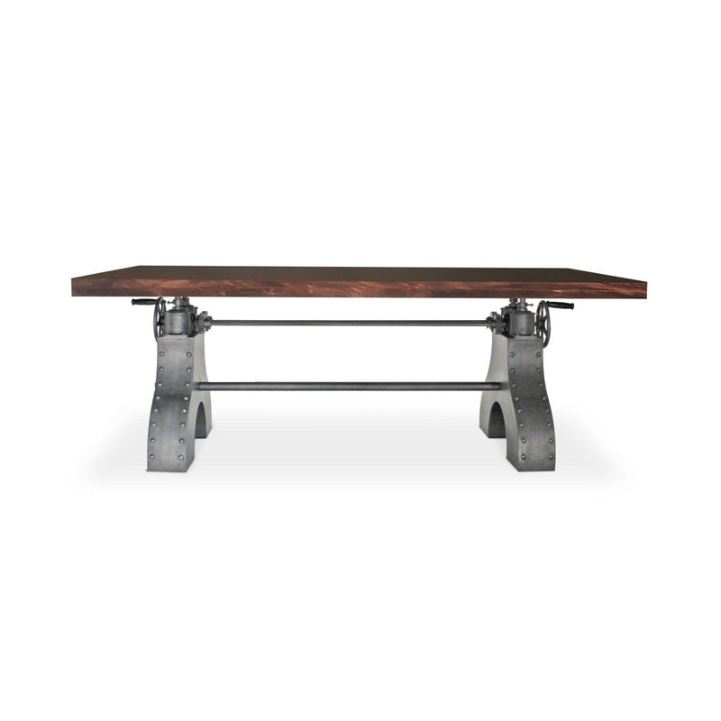 KNOX II Adjustable Dining Table - Industrial Iron Base - Mahogany Top - Knox Deco - Dining Table