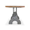 KNOX II Adjustable Dining Table - Industrial Iron Base - Natural Wood Top - Knox Deco - Dining Table