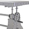 KNOX II Adjustable Dining Table - Industrial Iron Base - Riveted Metal Top - Knox Deco - Dining Table