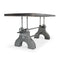 KNOX II Adjustable Dining Table - Industrial Iron Base - Rustic Ebony Top - Knox Deco - Dining Table