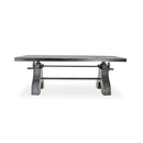 KNOX II Adjustable Dining Table - Industrial Iron Base - Rustic Ebony Top - Knox Deco - Dining Table
