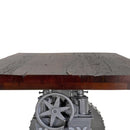 KNOX II Adjustable Dining Table - Industrial Iron Base - Rustic Mahogany Top - Knox Deco - Dining Table