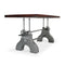 KNOX II Adjustable Dining Table - Industrial Iron Base - Rustic Mahogany Top - Knox Deco - Dining Table