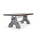 KNOX II Adjustable Dining Table - Industrial Iron Base - Walnut Top - Knox Deco - Dining Table