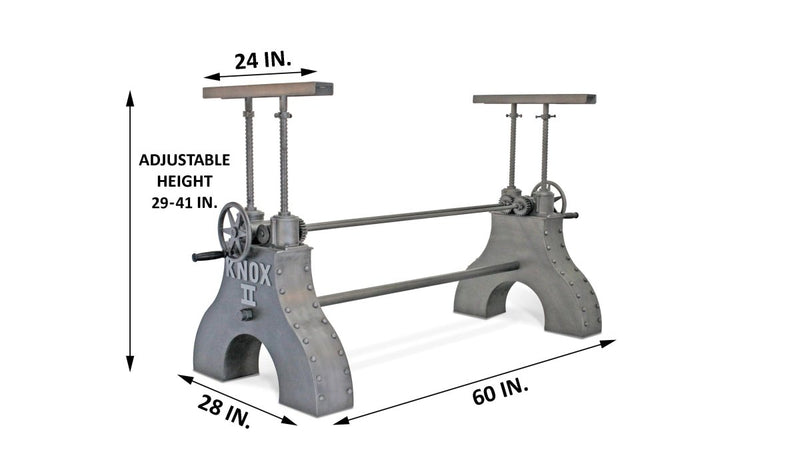 KNOX II Adjustable Height Industrial Dining Table Base Desk - Iron DIY - Knox Deco - DIY