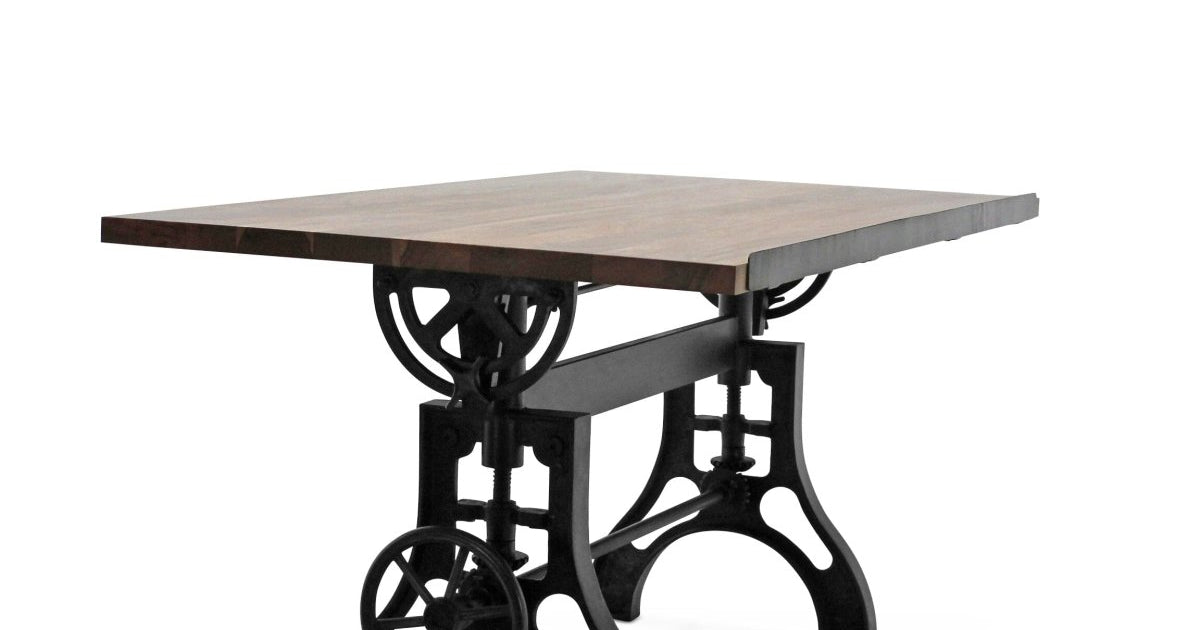 KNOX Industrial Drafting Writing Table Adjustable Height Iron Base ...