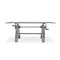 KNOX Industrial Writing Table Desk - Adjustable Height Iron Base - Glass Top - Knox Deco - Desks