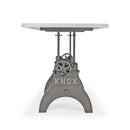 KNOX Industrial Writing Table Desk Base - Adjustable Height - White Marble - Knox Deco - Desks