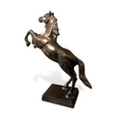 Rearing Horse Statue - Large Metal Stallion Figurine - Bronze Finish - Knox Deco - Decor