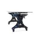 Longeron Dining Table Desk - Adjustable Height - Nickel - Casters - Glass Top - Knox Deco - Tables