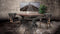 Longeron Industrial Dining Table - Adjustable - Casters - Rustic Mahogany - Knox Deco - Tables
