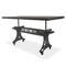 Longeron Industrial Dining Table - Adjustable - Casters - Weathered Gray - Knox Deco - Tables