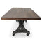 Longeron Industrial Dining Table - Adjustable Height - Casters - Walnut Top - Knox Deco - Tables