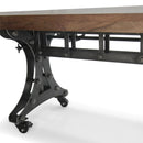 Longeron Industrial Dining Table - Adjustable Height - Casters - Walnut Top - Knox Deco - Tables