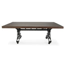 Longeron Industrial Dining Table - Adjustable Height - Casters - Walnut Top - Knox Deco - Tables