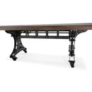 Longeron Industrial Dining Table - Adjustable Height - Casters - Walnut Top - Knox Deco - Tables