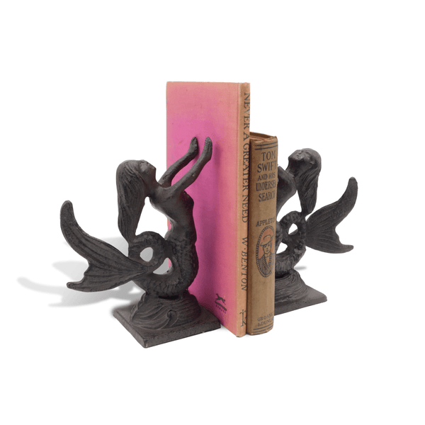Mermaid Bookends - Cast Iron Metal - Pair - Nautical - Knox Deco - Bookends