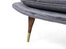 Eider Mid-Century Modern Danish Velvet Chair - Dark Grey - Brass Tips - Knox Deco - Seating
